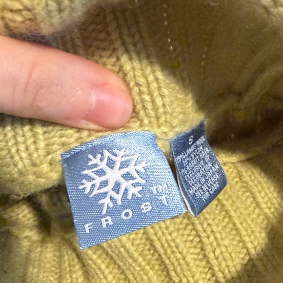 Olive Green Frost Turtleneck Sweater Lambswool - Picture 5 of 5